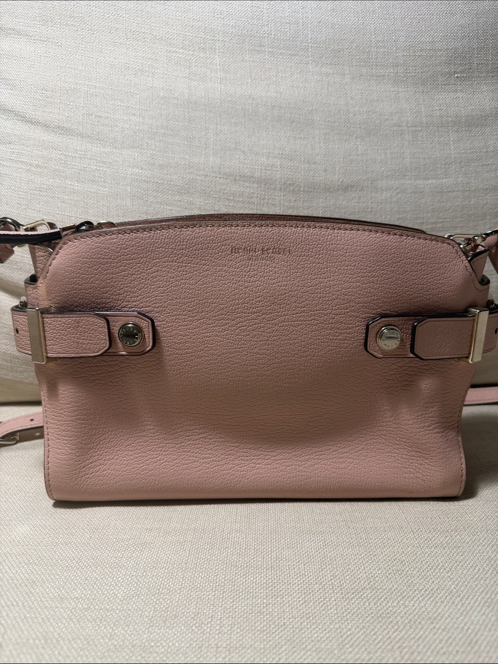 Henri Bendel blush pink pebbled leather crossbody